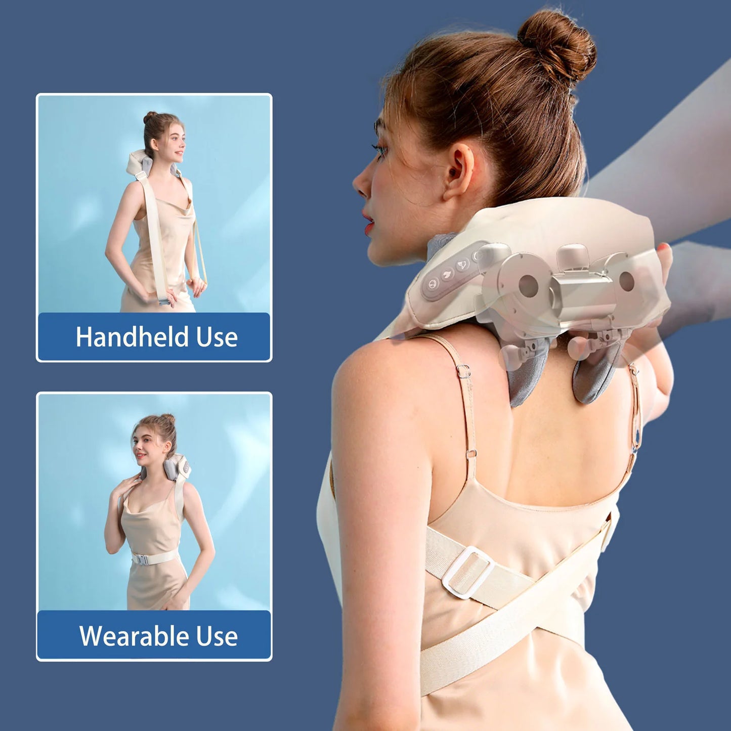 Shiatsu Back Shoulder and Neck Massager with Heat , Electric Deep Tissue 6D Kneading Massage, Cordless Shiatsu Neck Massage
