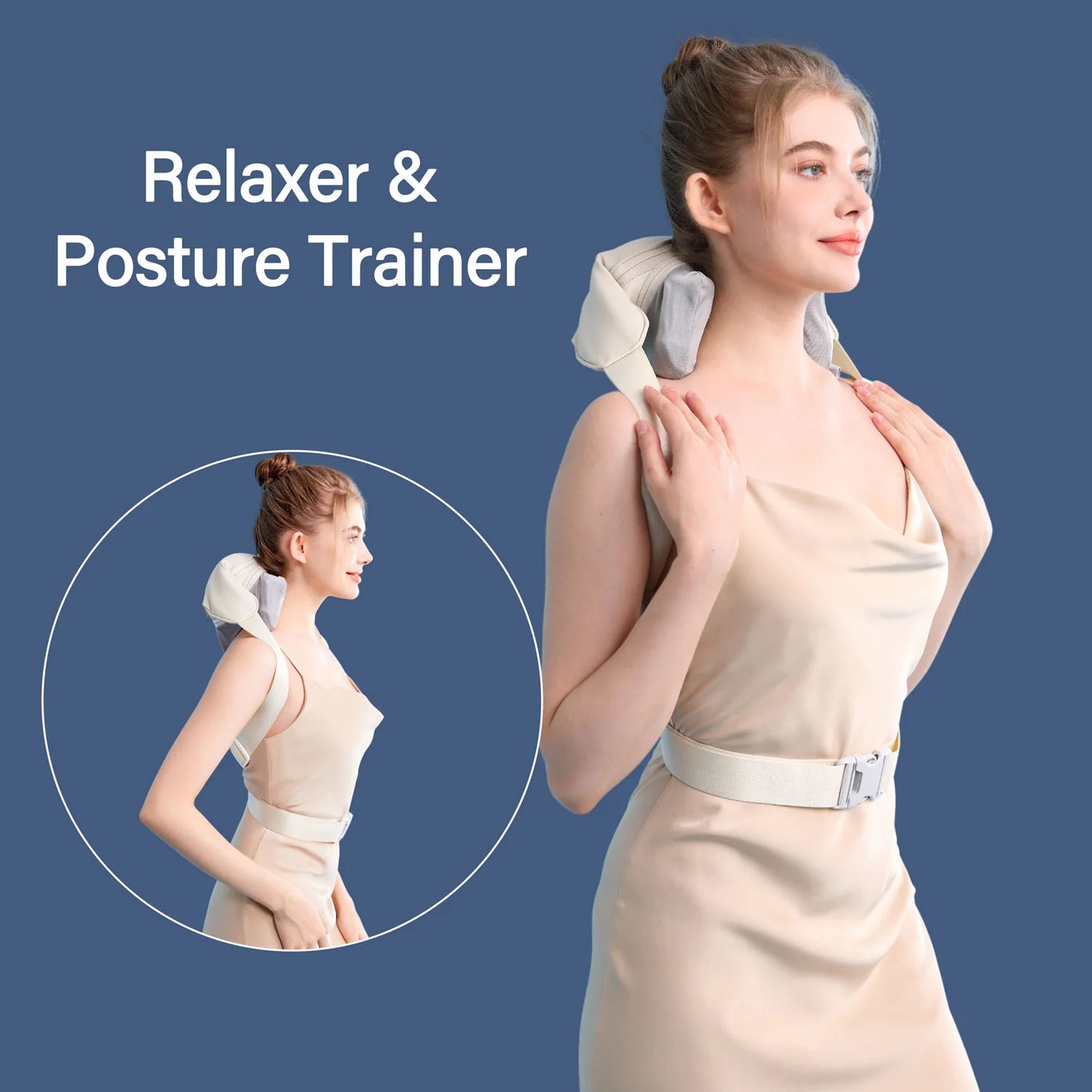 Shiatsu Back Shoulder and Neck Massager with Heat , Electric Deep Tissue 6D Kneading Massage, Cordless Shiatsu Neck Massage